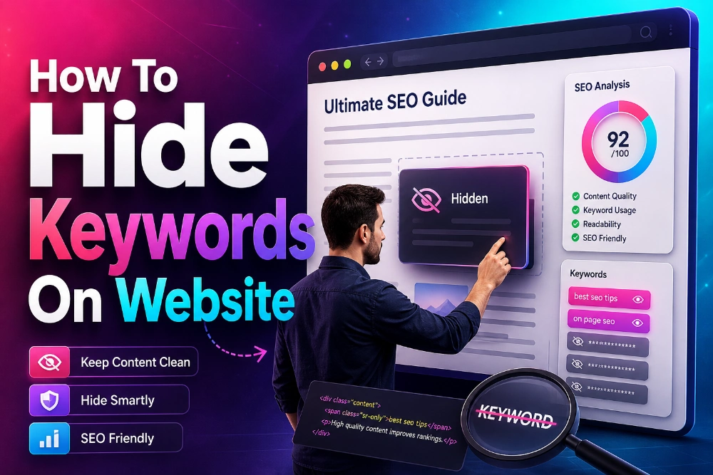 how to hide keywords on website