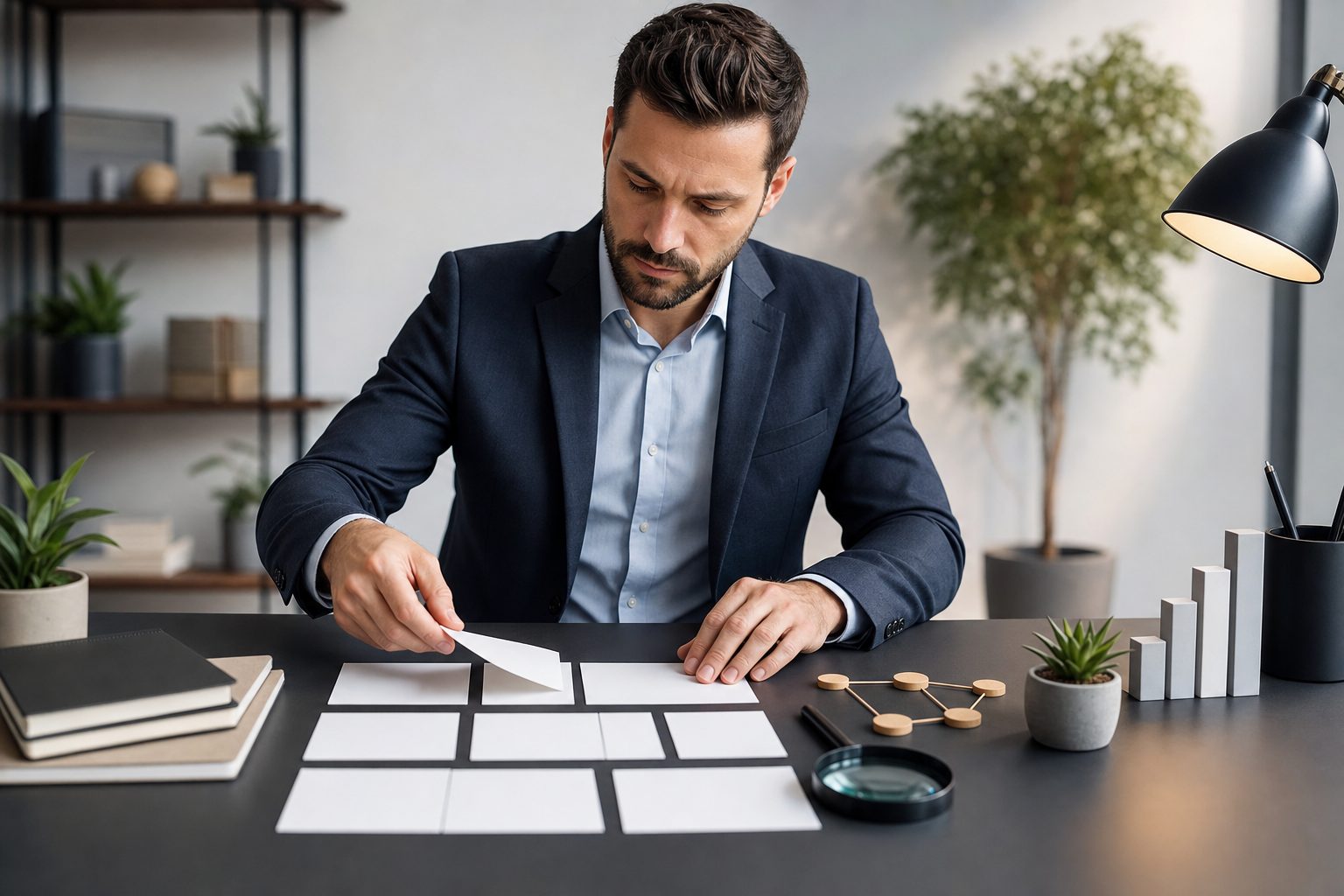 Writer optimizing blog content with SEO keywords and search analytics