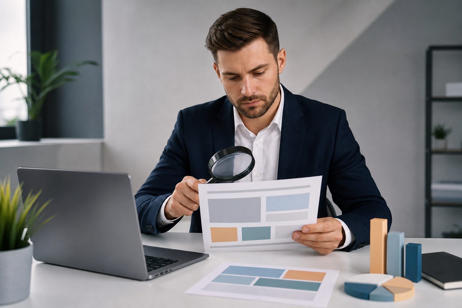 Person optimizing a webpage for on-page SEO with keywords, headings, and search results visible
